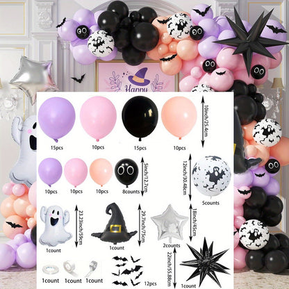 138PCS 23'' Ghost Eyeball Spider Halloween Balloon Garland and Arch Set - ChildAngle