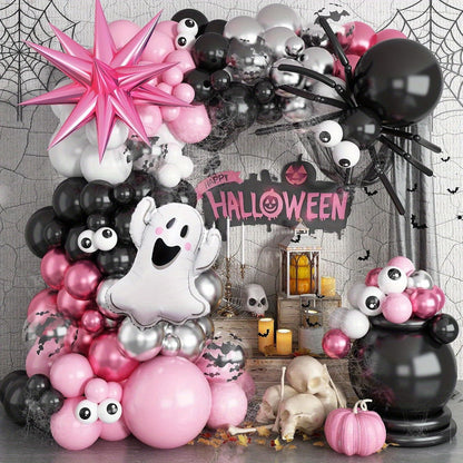 138PCS 23'' Ghost Eyeball Spider Halloween Balloon Garland and Arch Set - ChildAngle