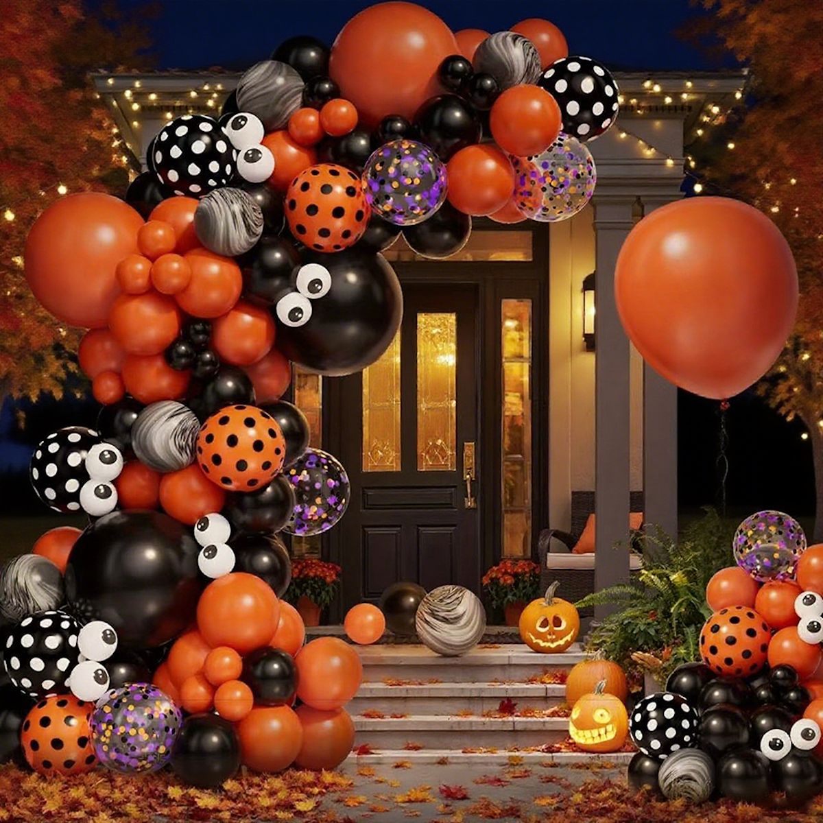 143PCS 18'' Latex Balloon for Halloween Party Eyeball Dot Confetti Colored Balloon Set - ChildAngle