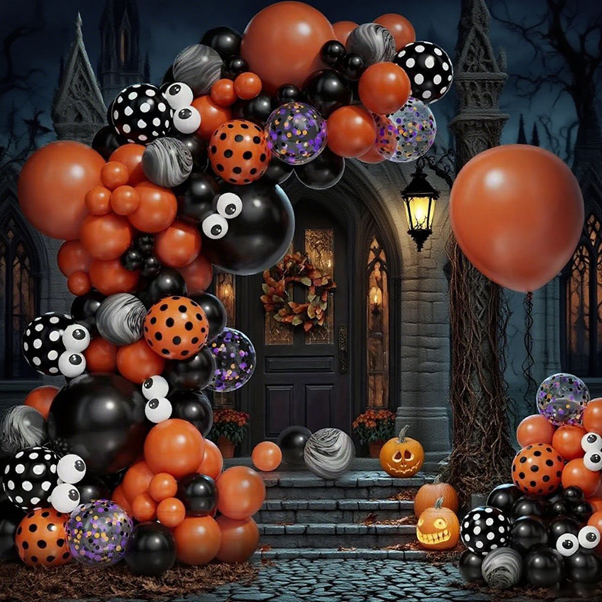 143PCS 18'' Latex Balloon for Halloween Party Eyeball Dot Confetti Colored Balloon Set - ChildAngle