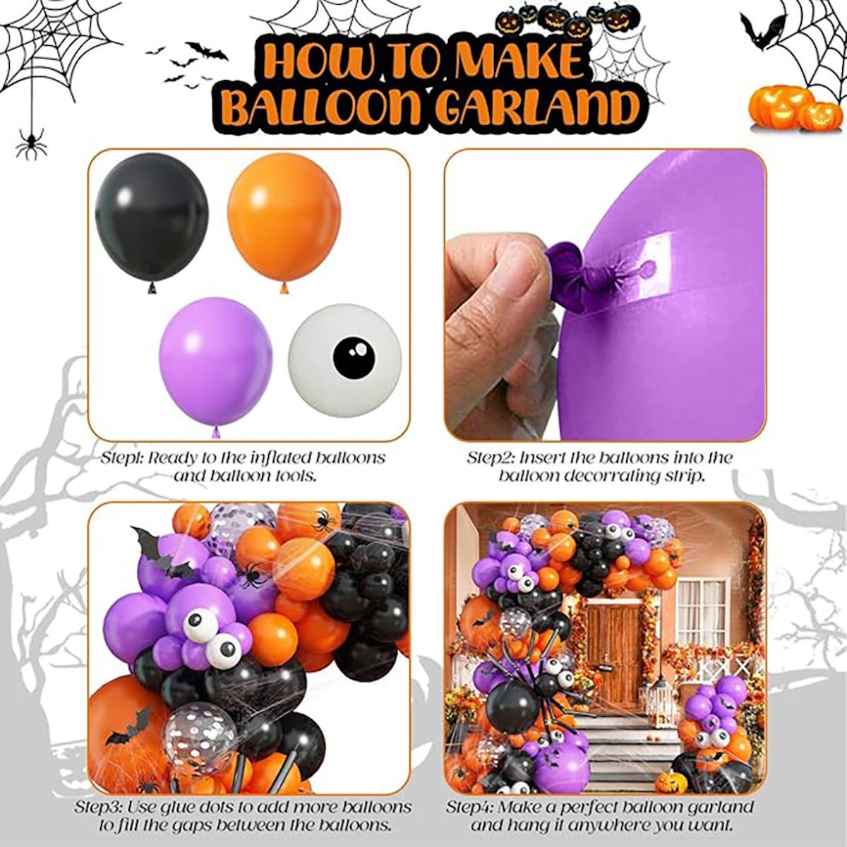 143PCS 18'' Latex Balloon for Halloween Party Eyeball Dot Confetti Colored Balloon Set - ChildAngle