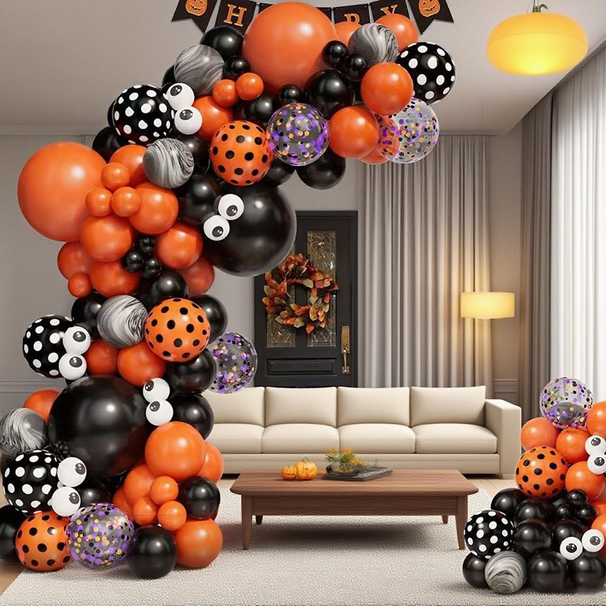 143PCS 18'' Latex Balloon for Halloween Party Eyeball Dot Confetti Colored Balloon Set - ChildAngle