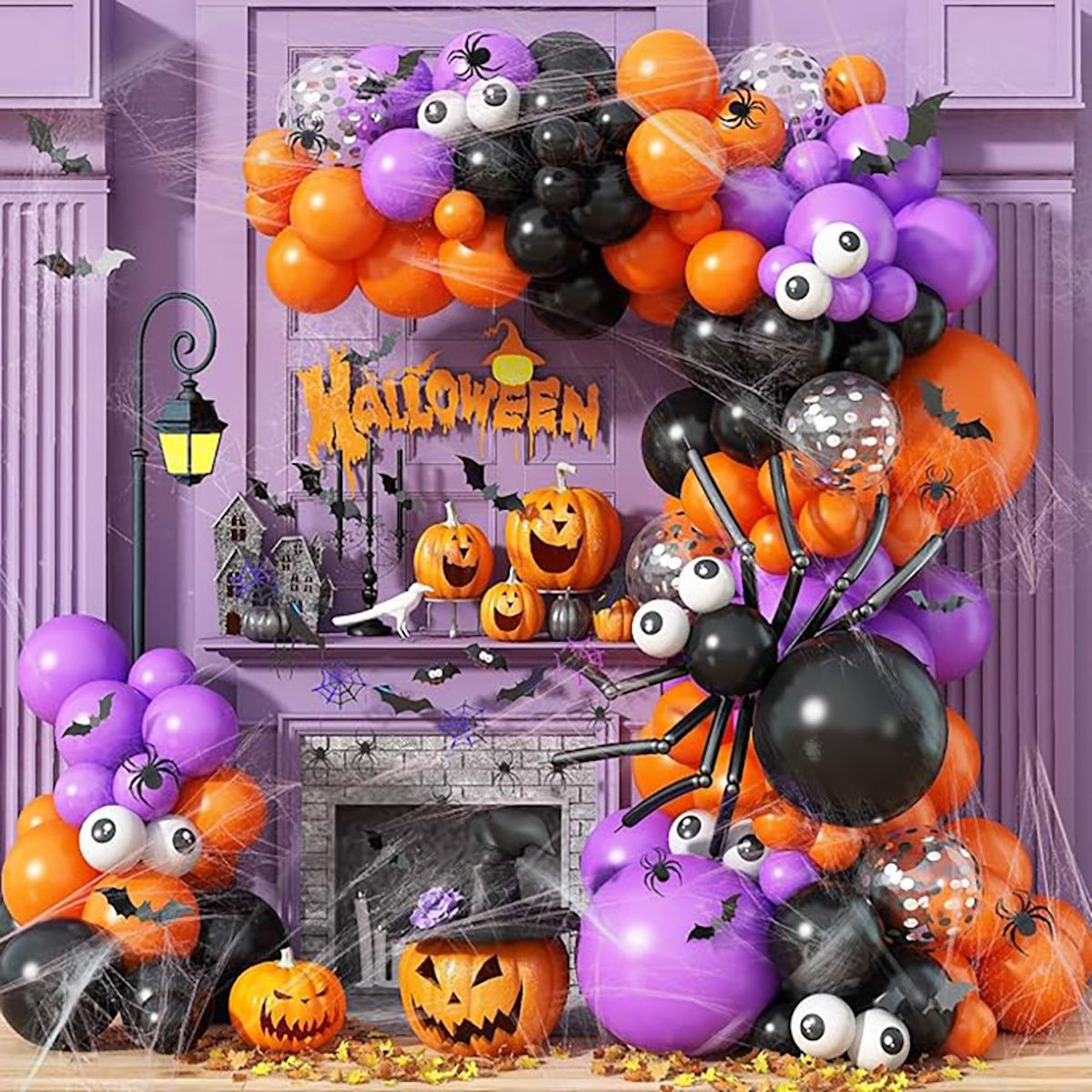 143PCS 18'' Latex Balloon for Halloween Party Eyeball Dot Confetti Colored Balloon Set - ChildAngle