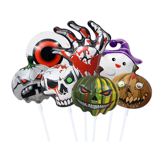 1PC 10'' Balloon Centerpiece for Table Pumpkin Eyeball Skull Ghost Balloon Focal - ChildAngle