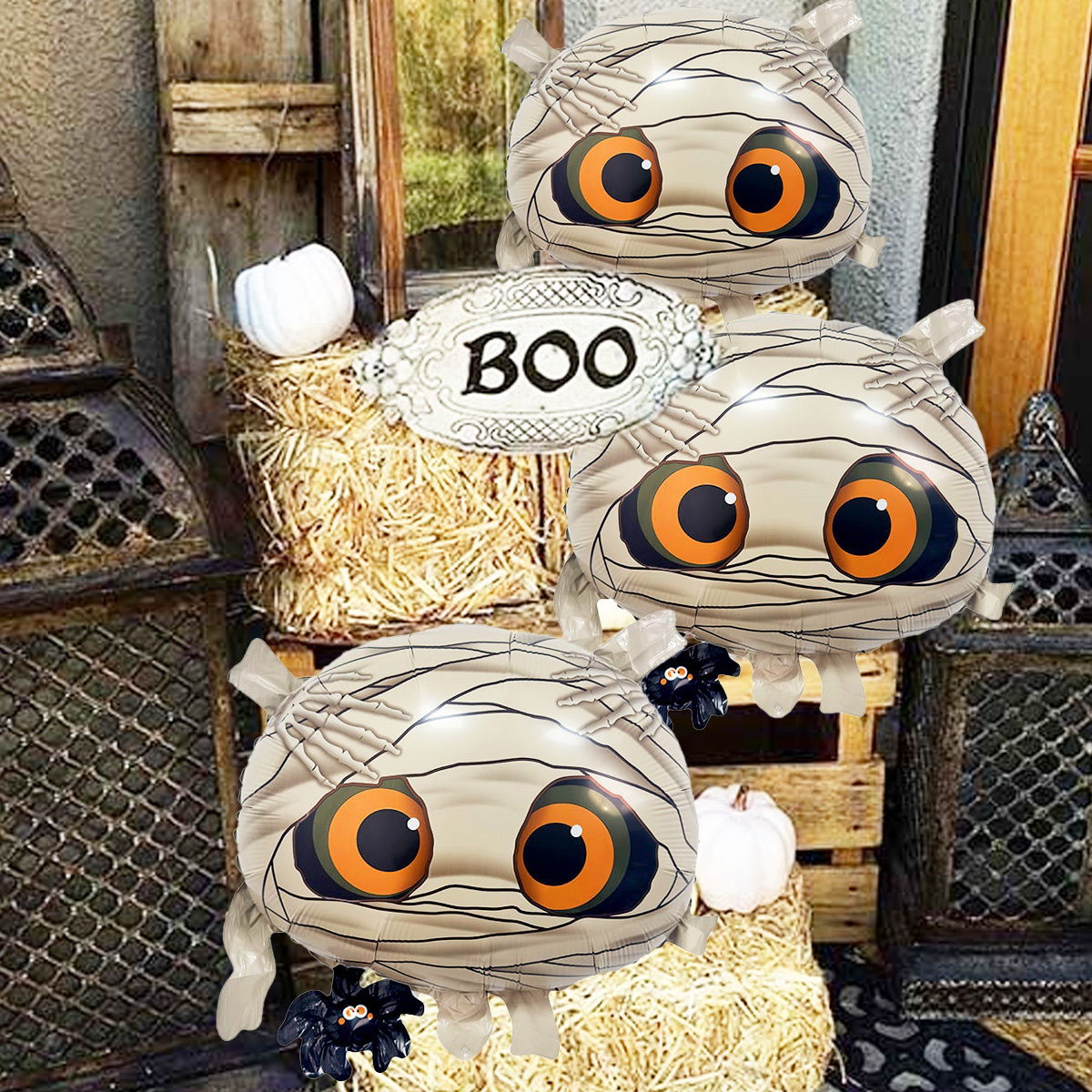 1PC 18'' Balloon Centerpiece for Table BOO Pumpkin Mummy Balloon Focal - ChildAngle