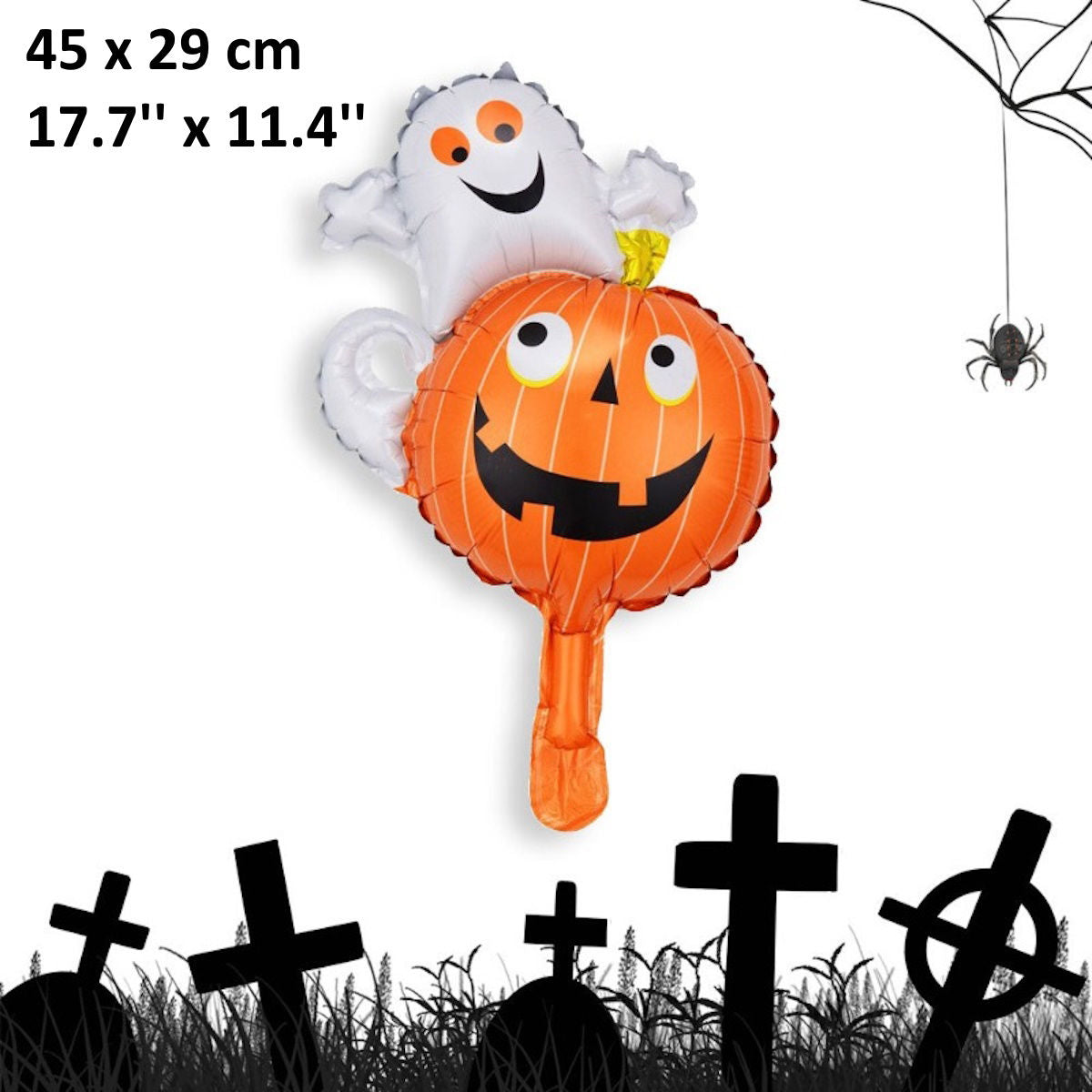 1PC 18'' Balloon Centerpiece for Table Pumpkin Skull Witch Spider Bat Balloon Balloon Focal - ChildAngle