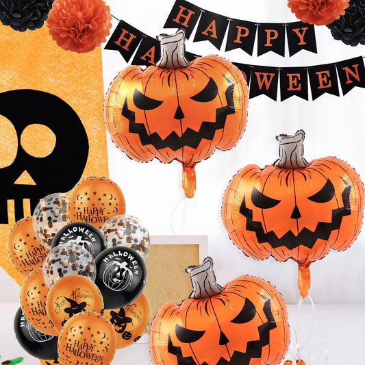 1PC 30'' Balloon Centerpiece Pumpkin Eyeball Black Cat on Moon Spider for Arch Balloon Focal - ChildAngle