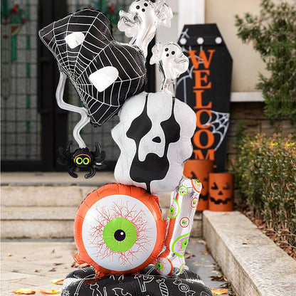 1PC 46'' Balloon Centerpiece Giant Balloon Skull Skeleton Witch with Hat for Arch Balloon Focal - ChildAngle