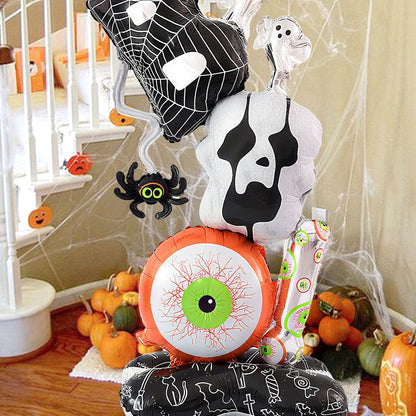 1PC 46'' Balloon Centerpiece Giant Balloon Skull Skeleton Witch with Hat for Arch Balloon Focal - ChildAngle