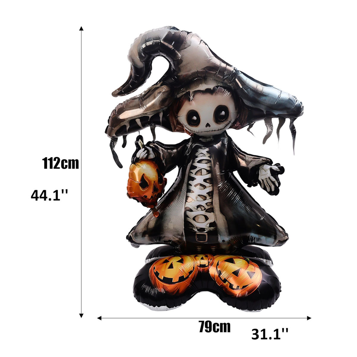 1PC 46'' Balloon Centerpiece Giant Balloon Skull Skeleton Witch with Hat for Arch Balloon Focal - ChildAngle