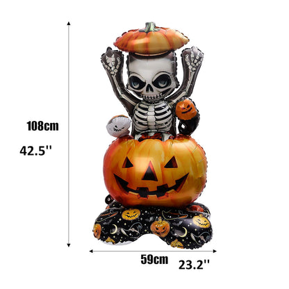1PC 46'' Balloon Centerpiece Giant Balloon Skull Skeleton Witch with Hat for Arch Balloon Focal - ChildAngle