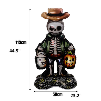 1PC 46'' Balloon Centerpiece Giant Balloon Skull Skeleton Witch with Hat for Arch Balloon Focal - ChildAngle