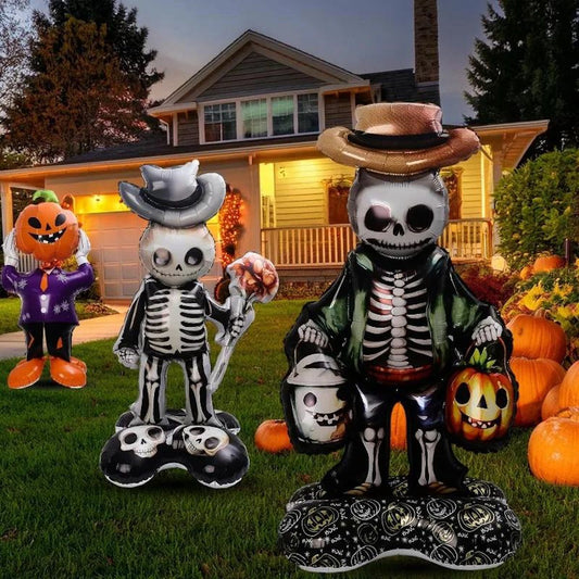 1PC 46'' Balloon Centerpiece Giant Balloon Skull Skeleton Witch with Hat for Arch Balloon Focal - ChildAngle