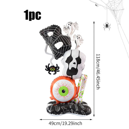 1PC 46'' Balloon Centerpiece Giant Balloon Skull Skeleton Witch with Hat for Arch Balloon Focal - ChildAngle