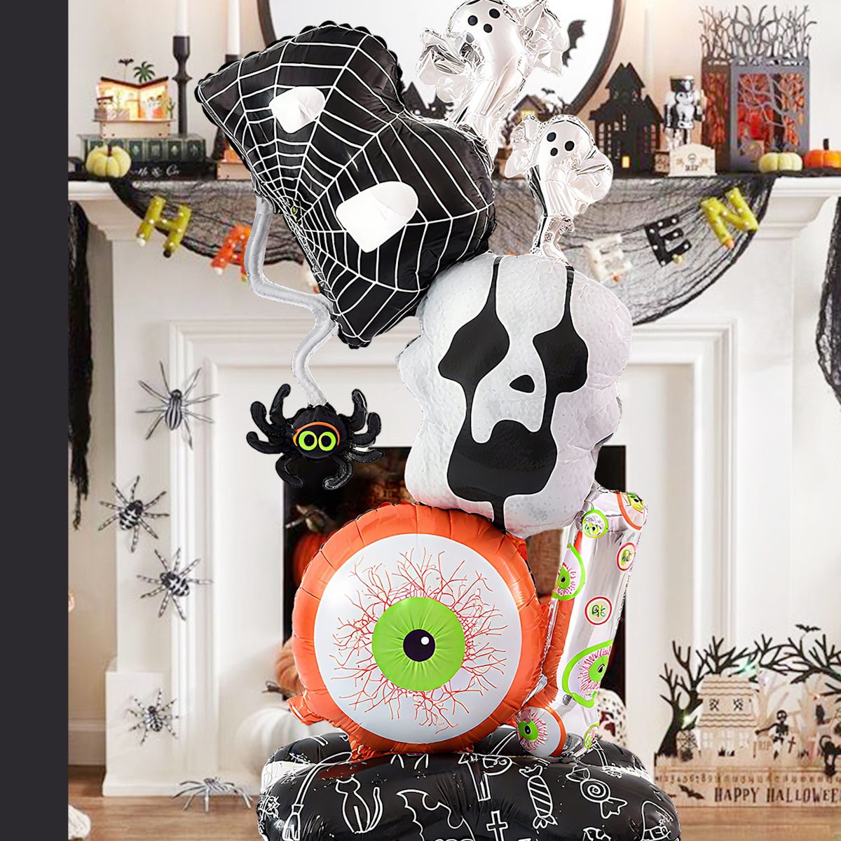 1PC 46'' Balloon Centerpiece Giant Balloon Skull Skeleton Witch with Hat for Arch Balloon Focal - ChildAngle