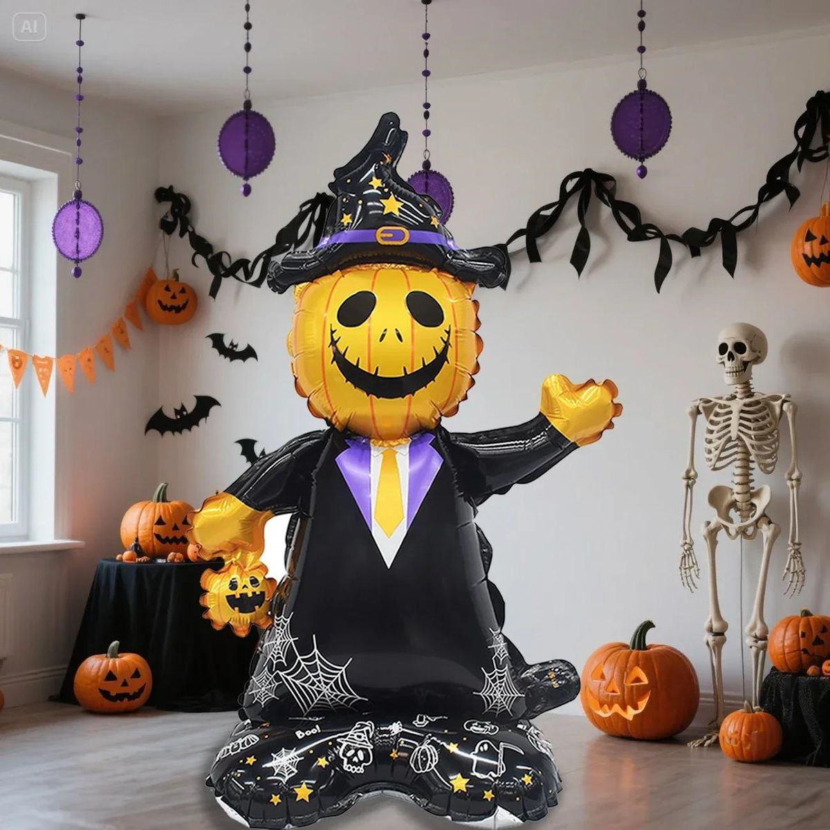 1PC 60'' Balloon Centerpiece Giant Balloon Pumpkin Witch Hat for Arch Balloon Focal - ChildAngle