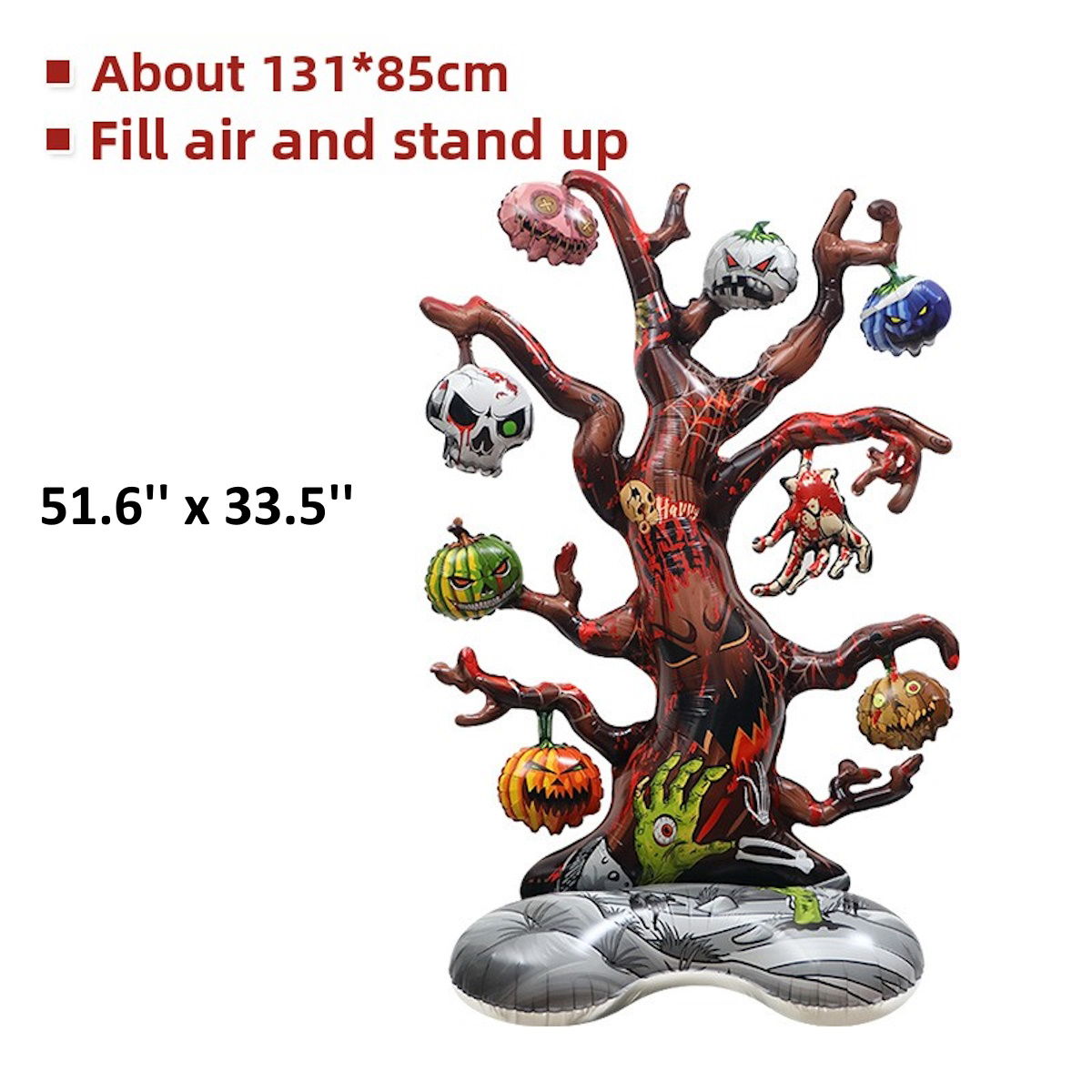 1PC 60'' Balloon Centerpiece Standing Pumpkin Bat Tree for Arch Balloon Focal - ChildAngle