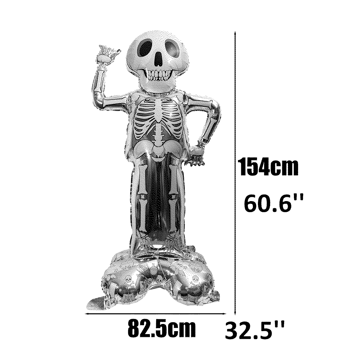 1PC 60'' Balloon Centerpiece Standing Skull Witch Ghost and Grim Reaper - ChildAngle