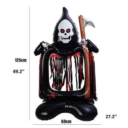 1PC 60'' Balloon Centerpiece Standing Skull Witch Ghost and Grim Reaper - ChildAngle