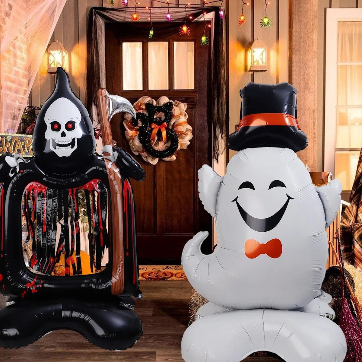 1PC 60'' Balloon Centerpiece Standing Skull Witch Ghost and Grim Reaper - ChildAngle