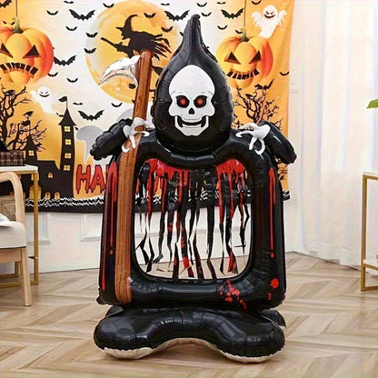 1PC 60'' Balloon Centerpiece Standing Skull Witch Ghost and Grim Reaper - ChildAngle