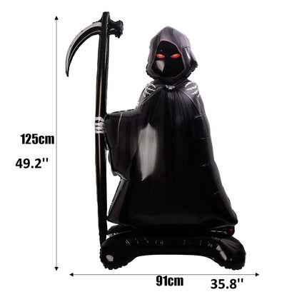 1PC 60'' Balloon Centerpiece Standing Skull Witch Ghost and Grim Reaper - ChildAngle