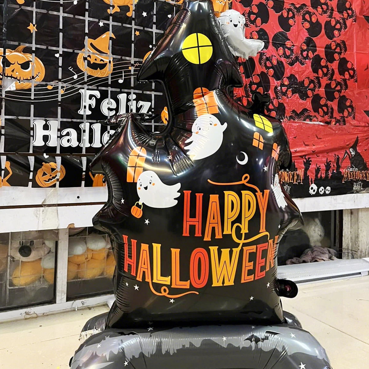 1PC 60'' Balloon Centerpiece Giant Balloon Haunted House Bat Black Cat Spider Coffin Ghost for Arch Balloon Focal - ChildAngle