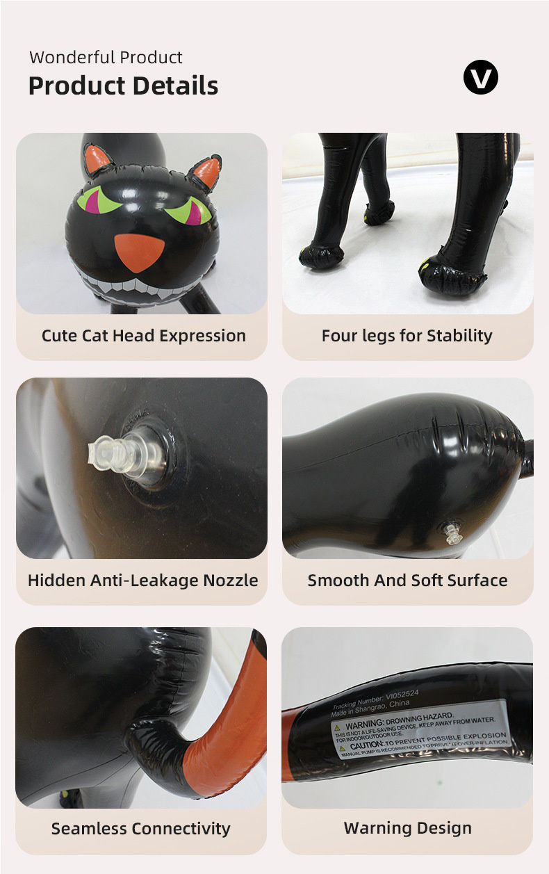 1PC 60'' Balloon Centerpiece Giant Balloon Haunted House Bat Black Cat Spider Coffin Ghost for Arch Balloon Focal - ChildAngle