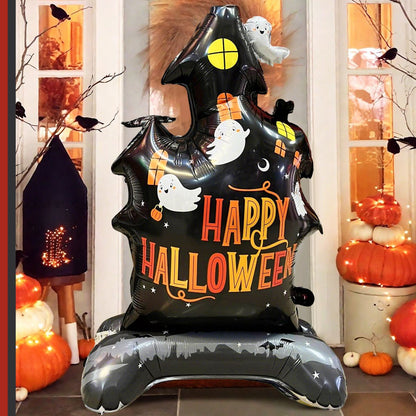 1PC 60'' Balloon Centerpiece Giant Balloon Haunted House Bat Black Cat Spider Coffin Ghost for Arch Balloon Focal - ChildAngle