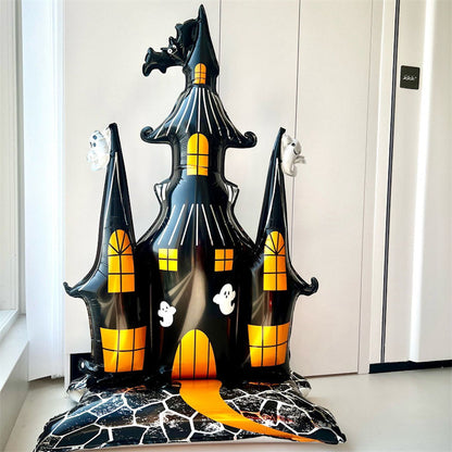 1PC 60'' Balloon Centerpiece Giant Balloon Haunted House Bat Black Cat Spider Coffin Ghost for Arch Balloon Focal - ChildAngle