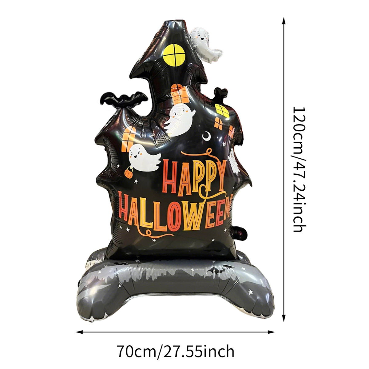 1PC 60'' Balloon Centerpiece Giant Balloon Haunted House Bat Black Cat Spider Coffin Ghost for Arch Balloon Focal - ChildAngle