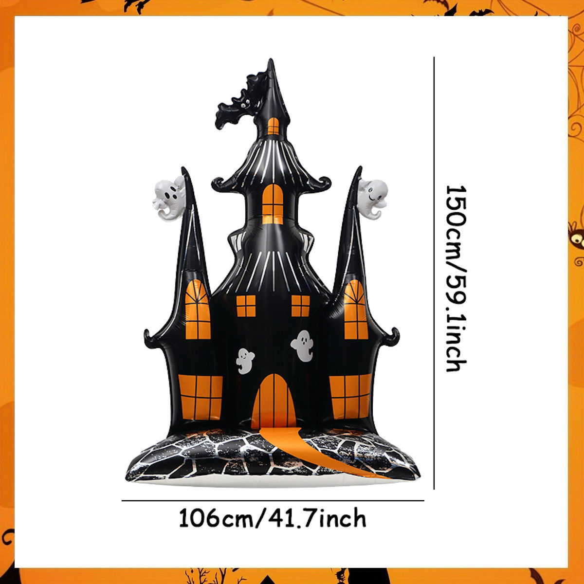 1PC 60'' Balloon Centerpiece Giant Balloon Haunted House Bat Black Cat Spider Coffin Ghost for Arch Balloon Focal - ChildAngle