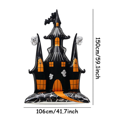 1PC 60'' Balloon Centerpiece Giant Balloon Haunted House Bat Black Cat Spider Coffin Ghost for Arch Balloon Focal - ChildAngle