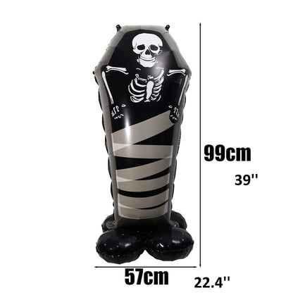 1PC 60'' Balloon Centerpiece Giant Balloon Haunted House Bat Black Cat Spider Coffin Ghost for Arch Balloon Focal - ChildAngle