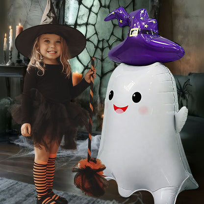 1PC 60'' Balloon Centerpiece Giant Balloon Haunted House Bat Black Cat Spider Coffin Ghost for Arch Balloon Focal - ChildAngle