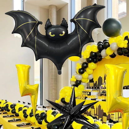 1PC 60'' Balloon Centerpiece Giant Balloon Haunted House Bat Black Cat Spider Coffin Ghost for Arch Balloon Focal - ChildAngle