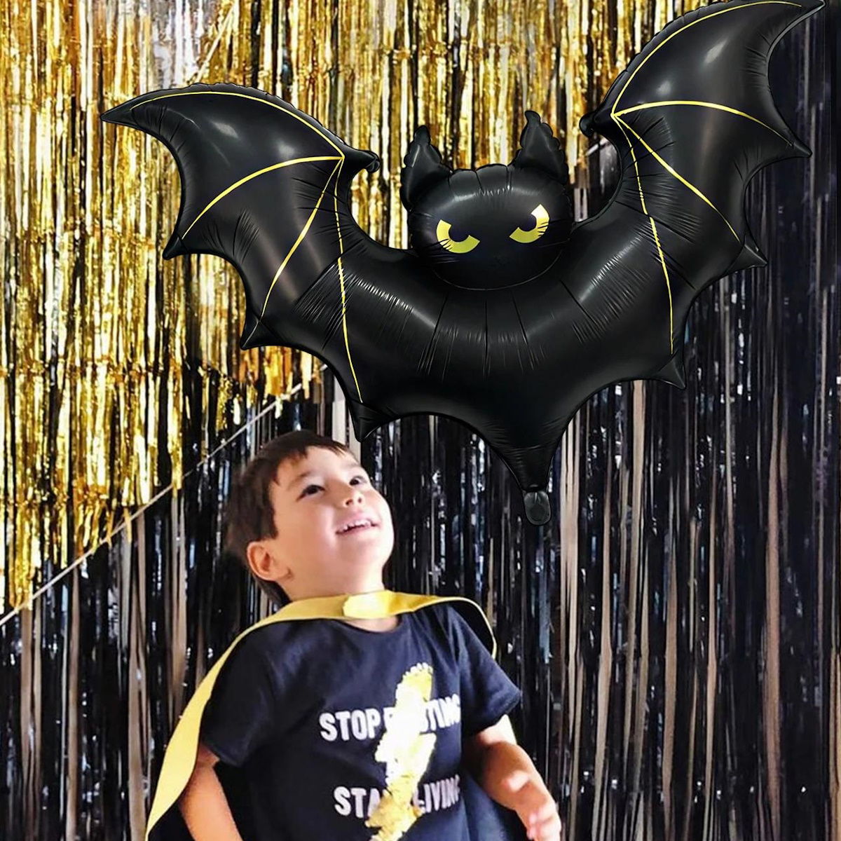 1PC 60'' Balloon Centerpiece Giant Balloon Haunted House Bat Black Cat Spider Coffin Ghost for Arch Balloon Focal - ChildAngle