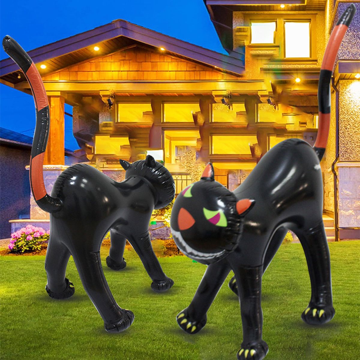 1PC 60'' Balloon Centerpiece Giant Balloon Haunted House Bat Black Cat Spider Coffin Ghost for Arch Balloon Focal - ChildAngle