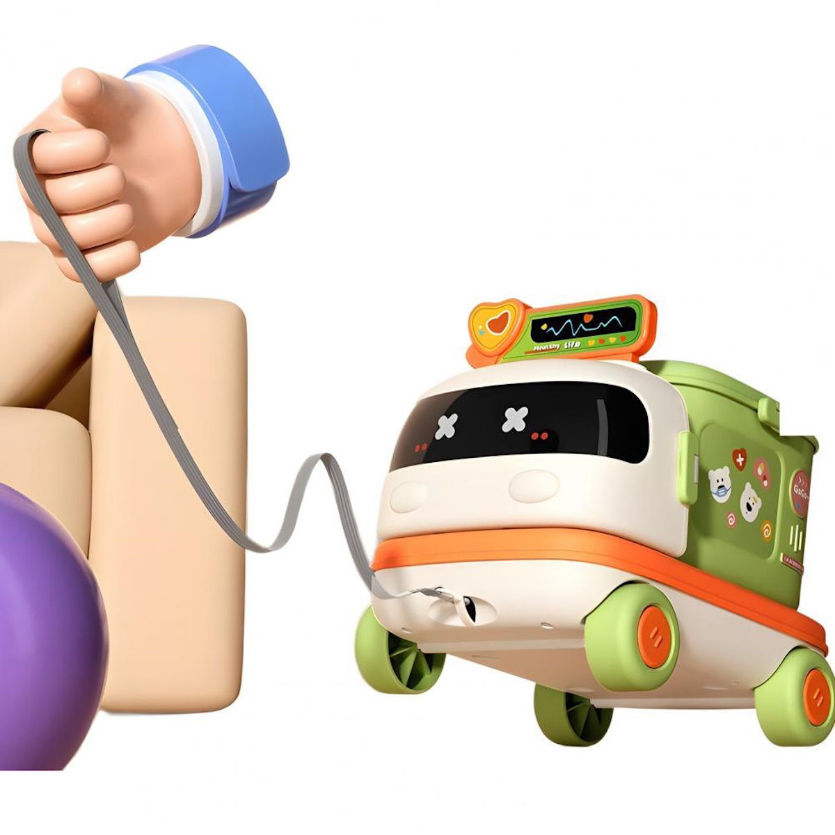 Vanity Beauty 2-in-1 Pretend Play Pull-Along Car with Makeup & Hair Styling Accessories - ChildAngle