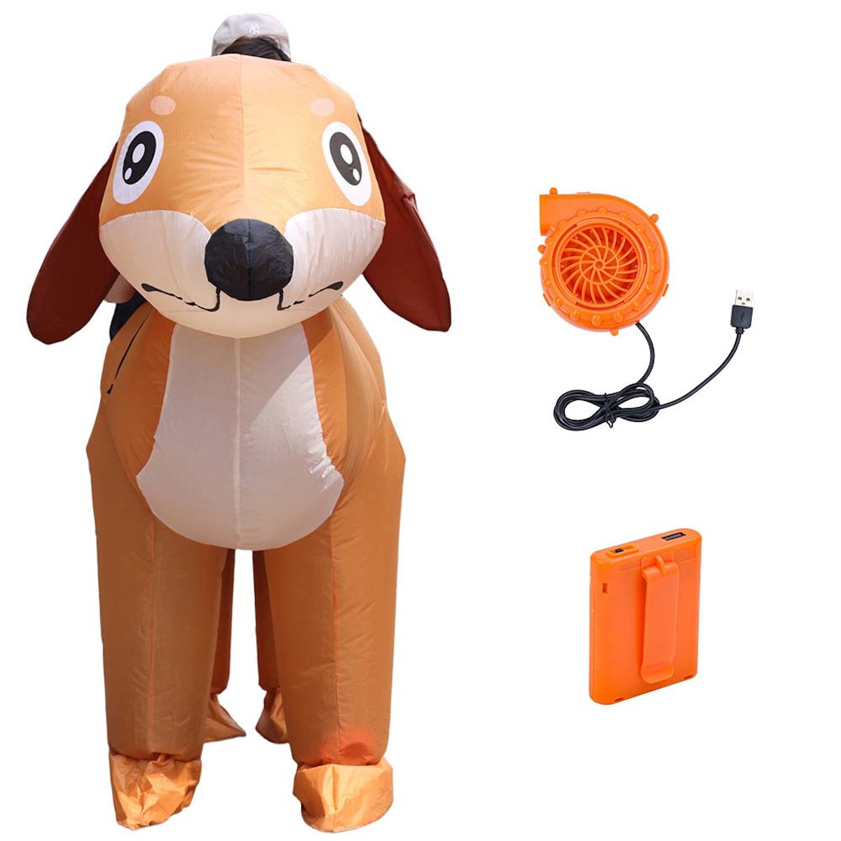 Teens 2-Person Couple Weiner Dog Inflatable Costumes Blow up - ChildAngle