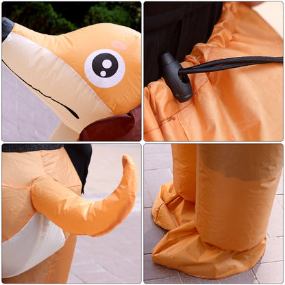 Teens 2-Person Couple Weiner Dog Inflatable Costumes Blow up - ChildAngle