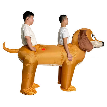 Teens 2-Person Couple Weiner Dog Inflatable Costumes Blow up - ChildAngle