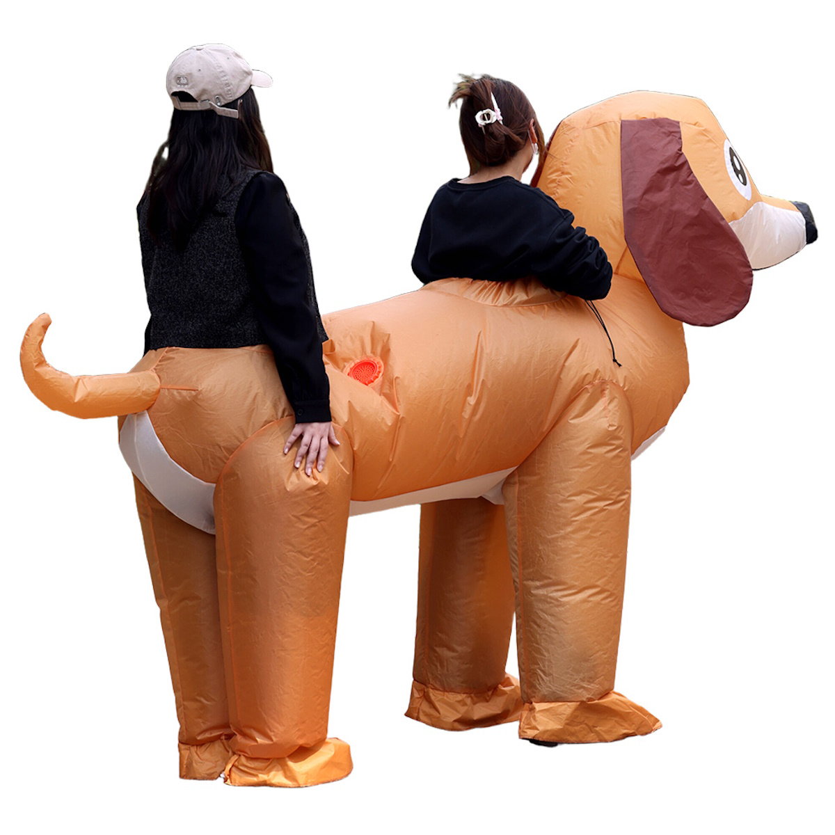Teens 2-Person Couple Weiner Dog Inflatable Costumes Blow up - ChildAngle