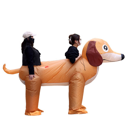 Teens 2-Person Couple Weiner Dog Inflatable Costumes Blow up - ChildAngle