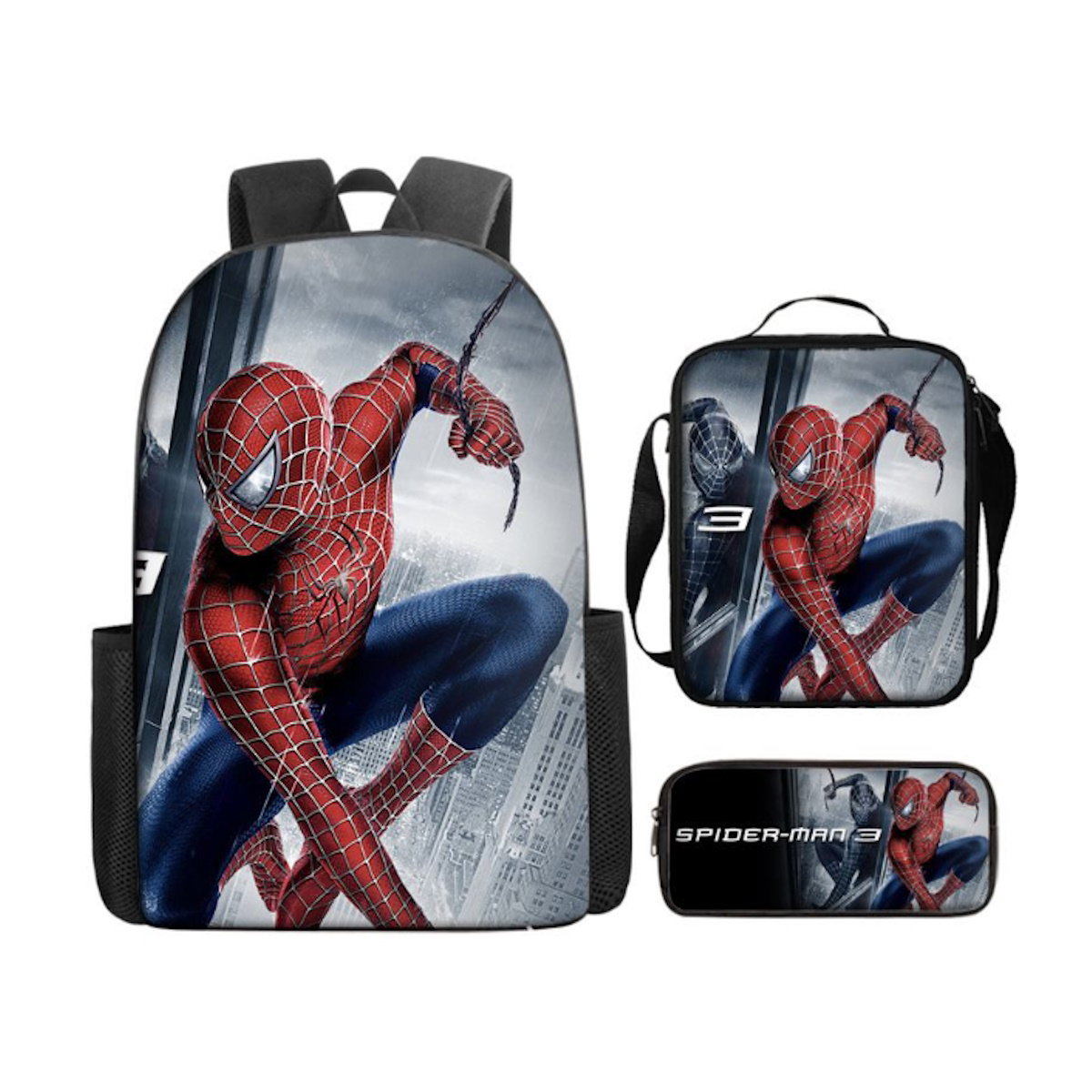 3PCS Spiderman Backpack and Lunchbox Pencil Case Bundle Set - ChildAngle