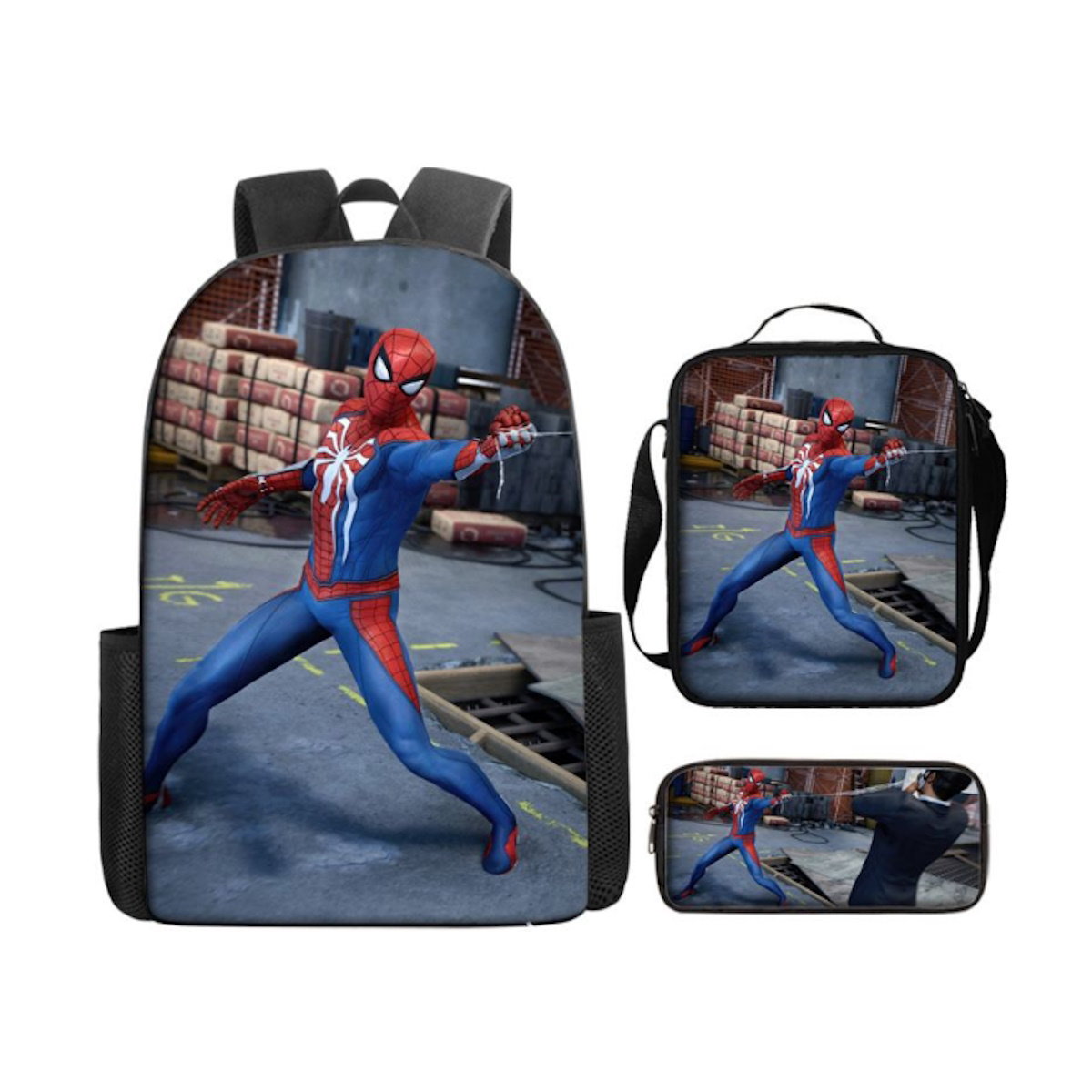 3PCS Spiderman Backpack and Lunchbox Pencil Case Bundle Set - ChildAngle
