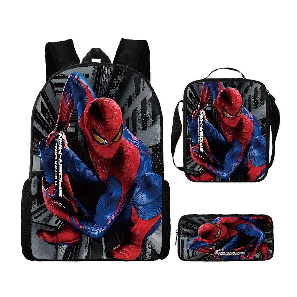 3PCS Spiderman Backpack and Lunchbox Pencil Case Bundle Set - ChildAngle