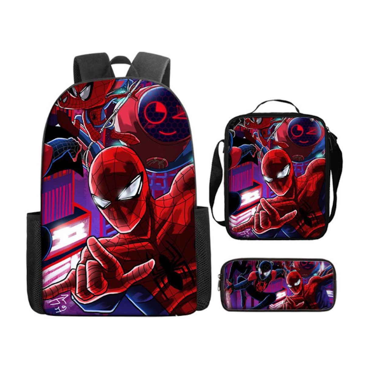 3PCS Spiderman Backpack and Lunchbox Pencil Case Bundle Set - ChildAngle