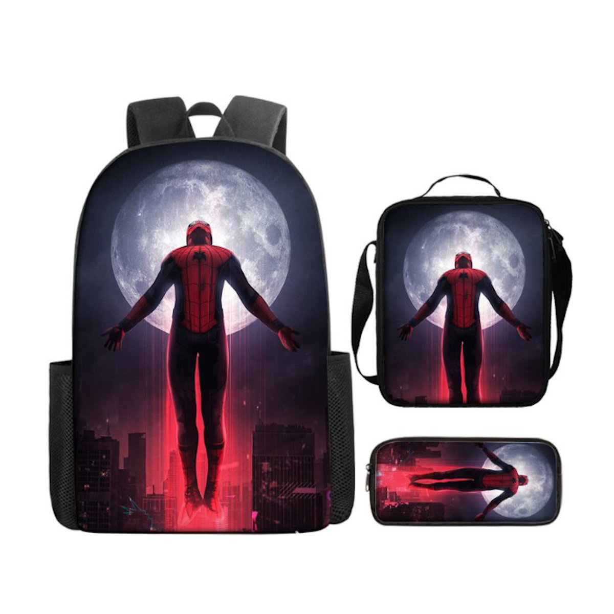 3PCS Spiderman Backpack and Lunchbox Pencil Case Bundle Set - ChildAngle