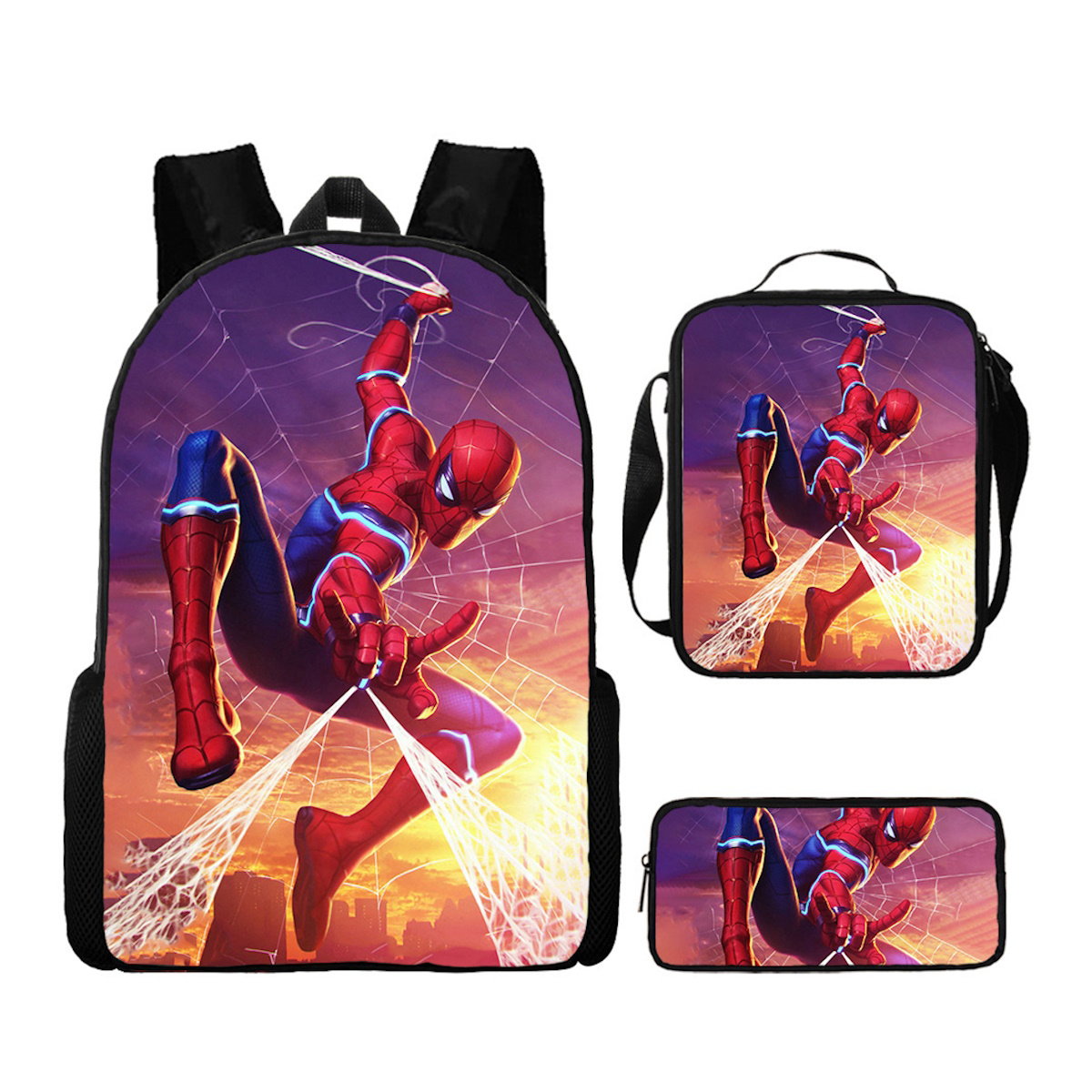 3PCS Spiderman Backpack and Lunchbox Pencil Case Bundle Set - ChildAngle